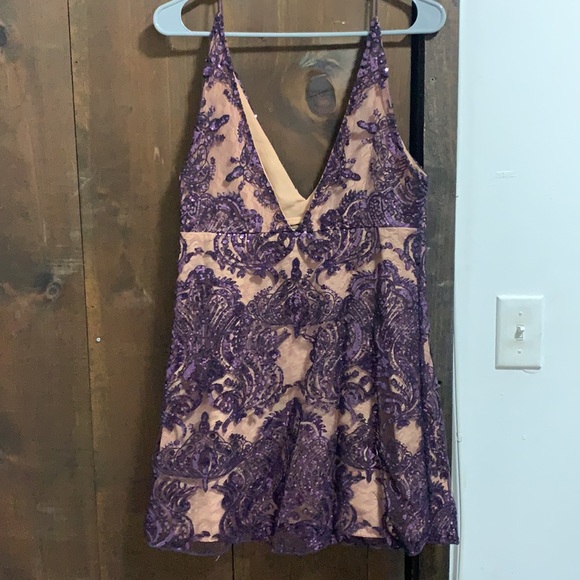 Free People Purple Sequin Dress - Picture 2 of 4